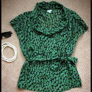 Odille by Anthropologie Emerald Cascade Top